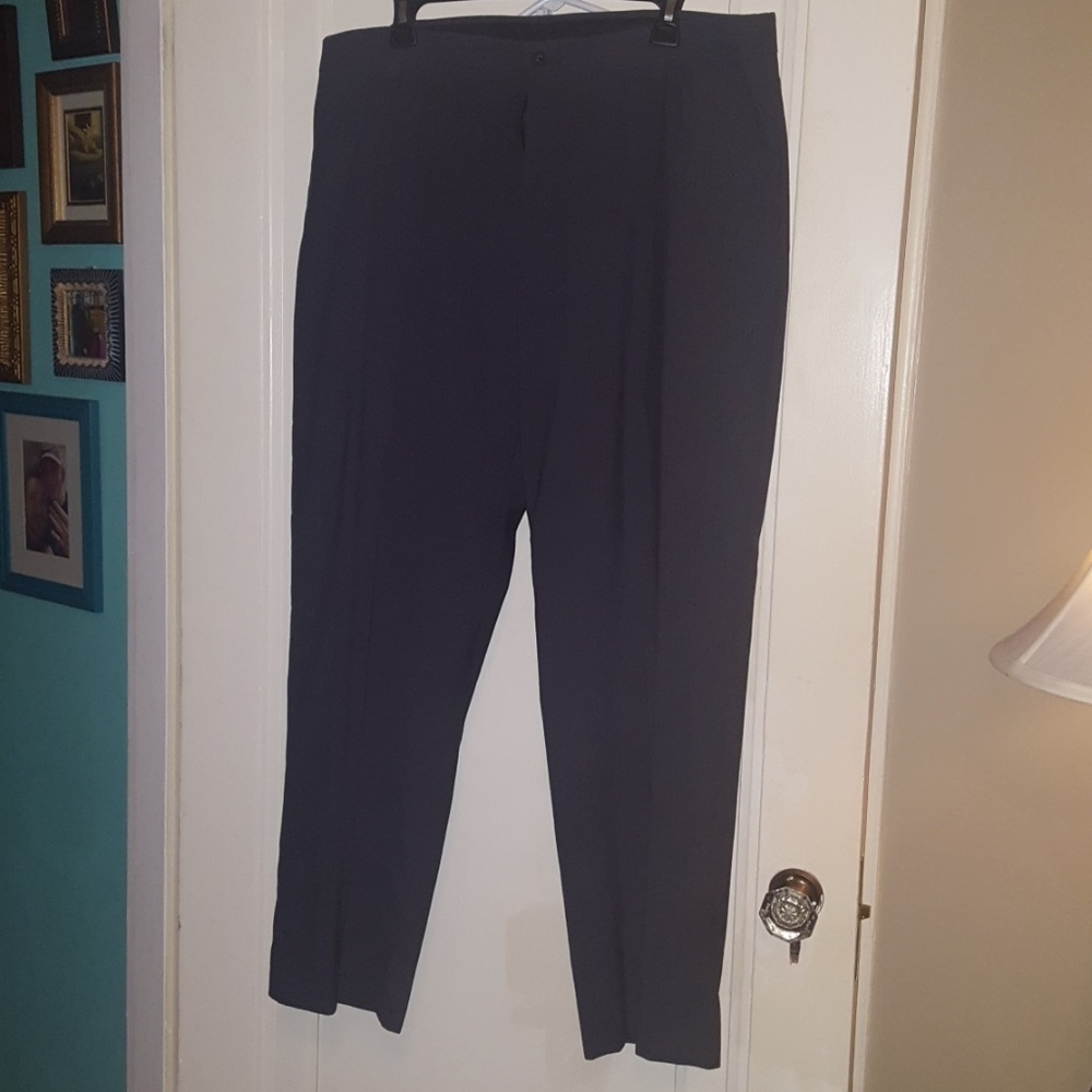 Black pinstriped slacks